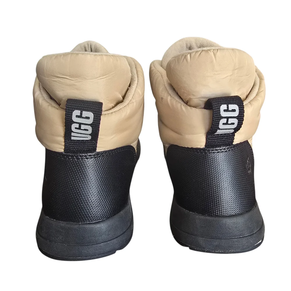UGG Yose Lace Boots Beige Black Junior Suede-Trim Size 3